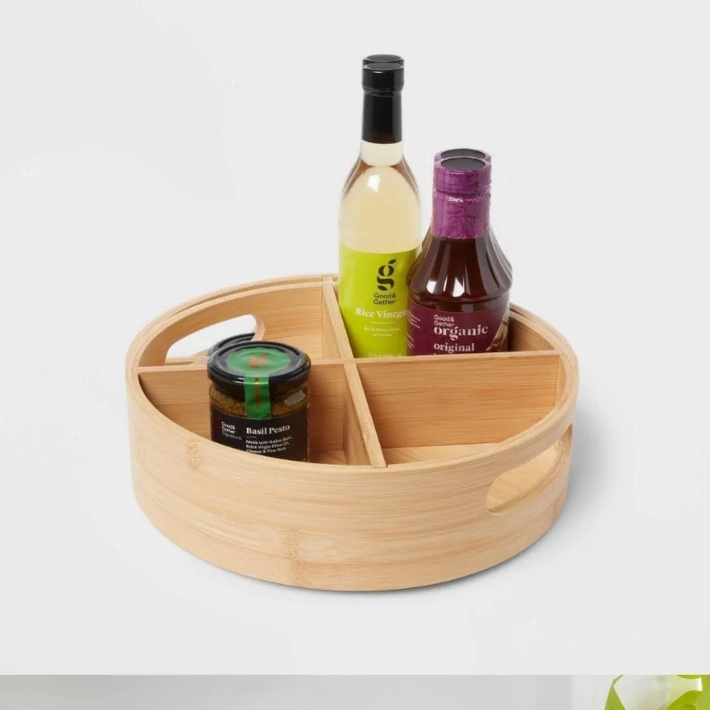 NWT Brightroom Round Bamboo Lazy Susan.